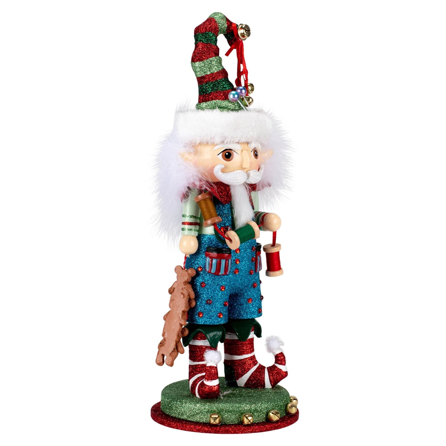 15-Inch Hollywood Elf with Teddy Bear Nutcracker
