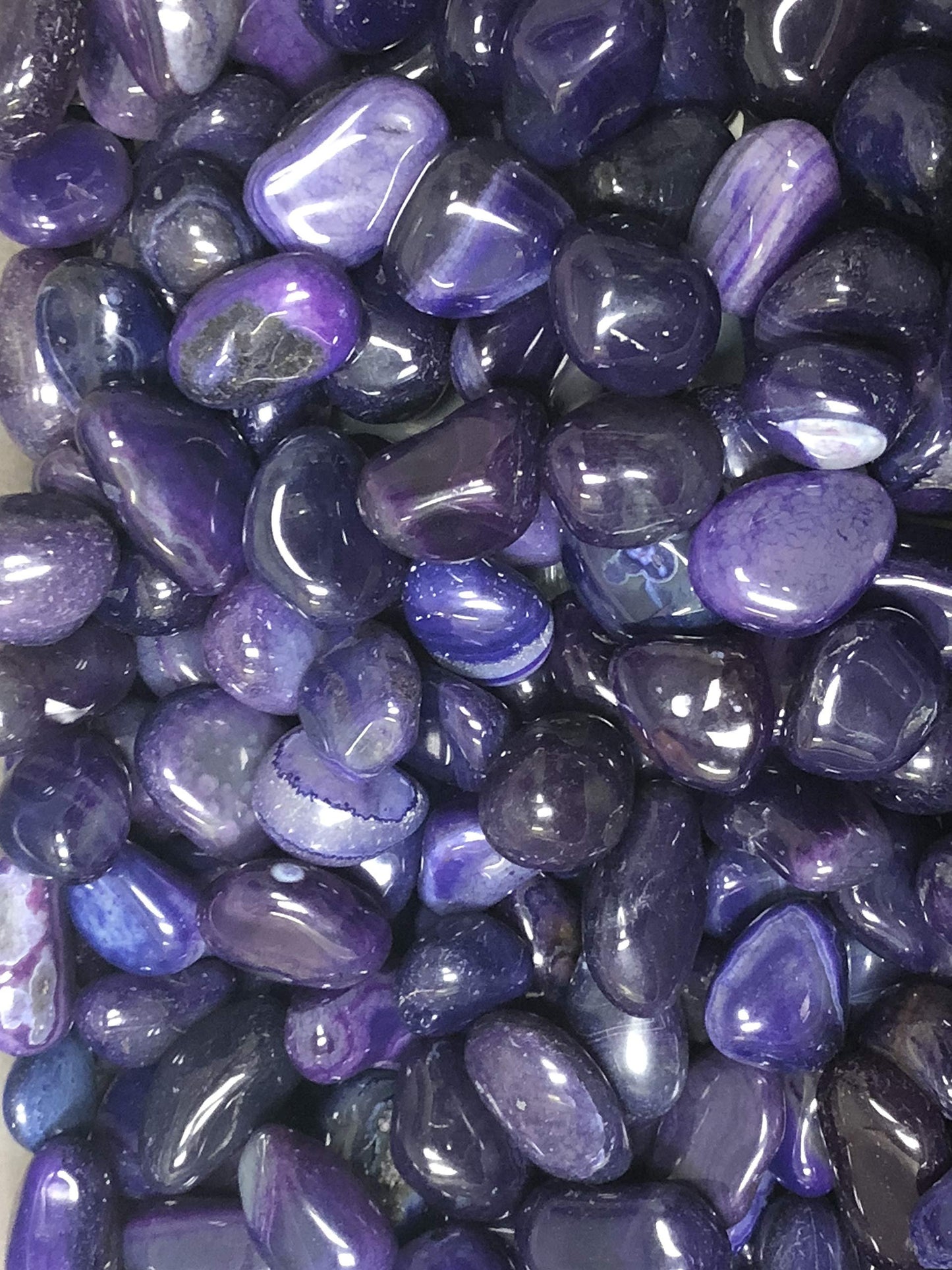 Zentron Crystal Collection: Tumbled Dyed Agate - Large 1" Pieces with Velvet Bag