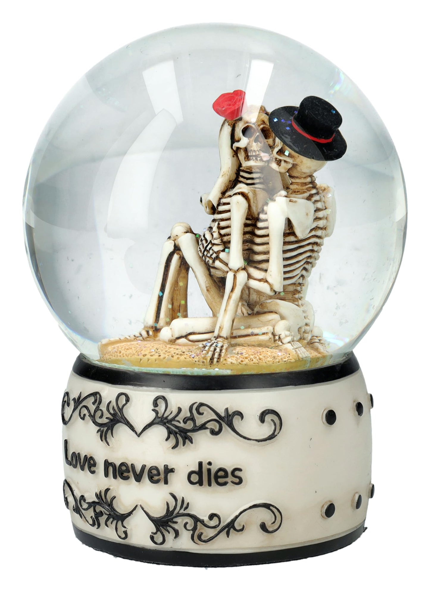 Pacific Giftware 5" Tall Love Never Dies' Romantic Gothic Collectible Eternal Love Skeleton Water Globe