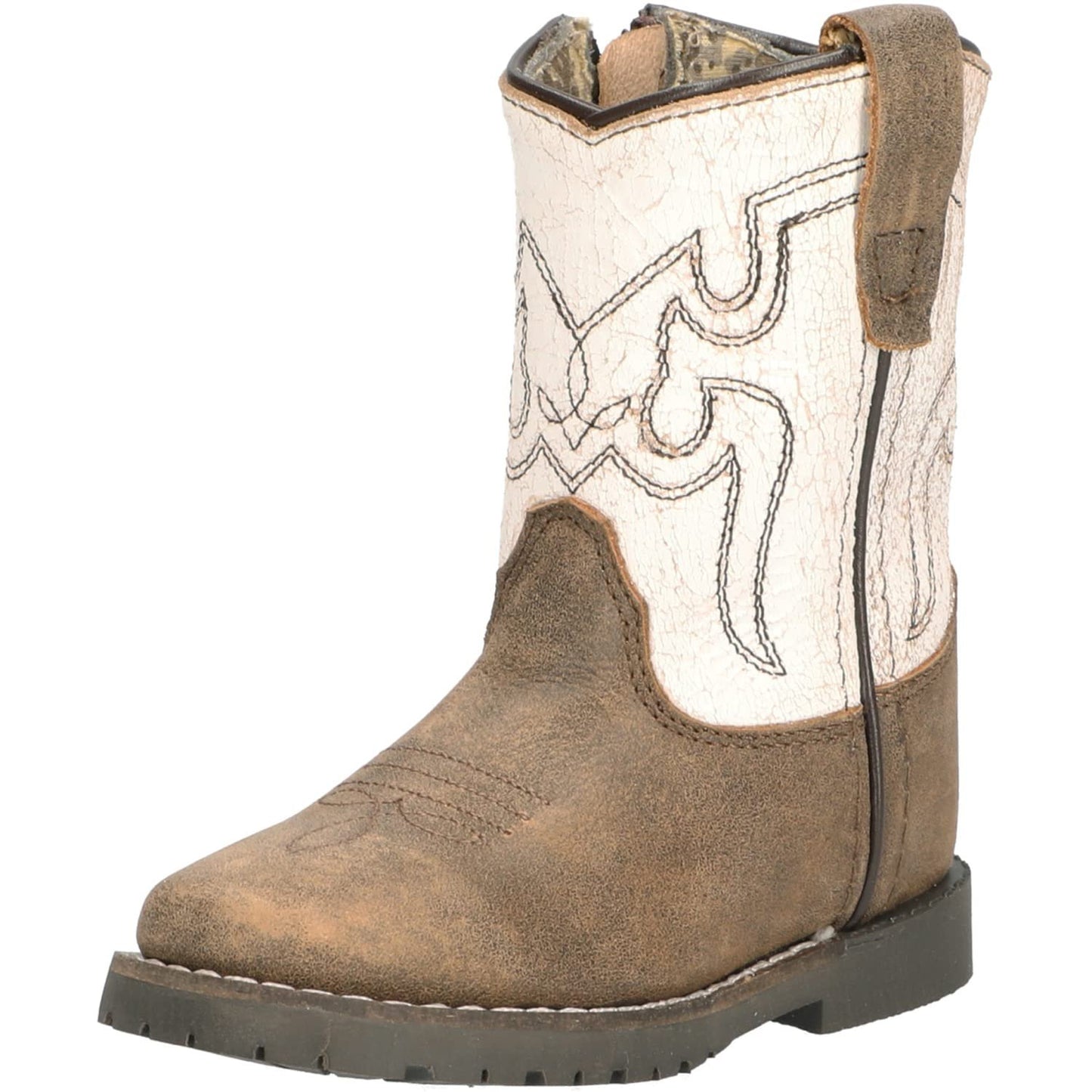 Smoky Mountain Women's Mesa Square Toe Pull On Brown Oil Distressed/Navy Crackle Boots