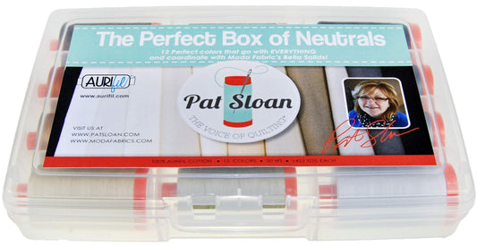 Aurifil Thread Set THE PERFECT BOX OF NEUTRALS By Pat Sloan 50wt Cotton 12 Large (1422 yard) Spools