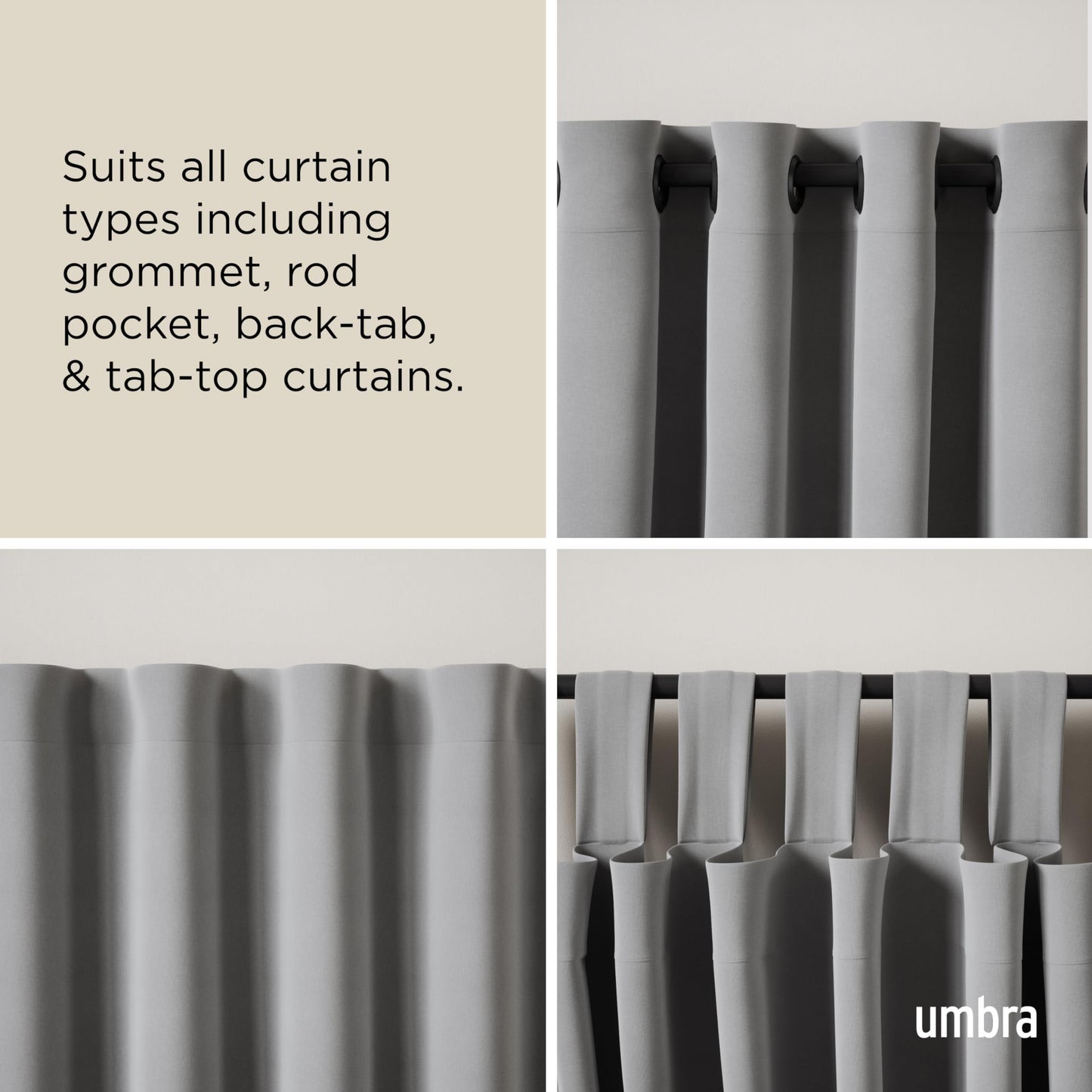 Umbra Twilight Double Curtain Rod Set – Wrap Around Design Ideal for Blackout or Room Darkening Panels