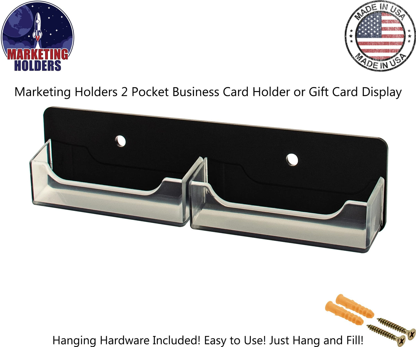 Marketing Holders Multi Pocket Wall Mount Business Card Holder Rack Acrylic