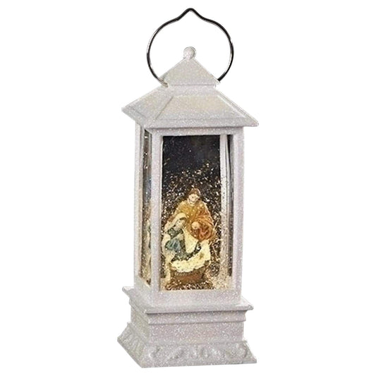 Christmas by Roman Inc., Confetti Lites Collection, 11" H LED HOLY Family Lantern, Lantern, Snow Globe, Holiday Home Décor, Santa, Cardinal, Nutcracker, Snowman, Reindeer (4x4x10)