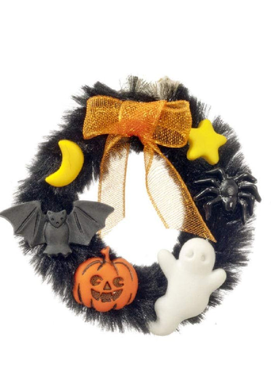 Melody Jane Dollhouse Halloween Wreath Spooky Front Door Accessory Miniature 1:12 Scale