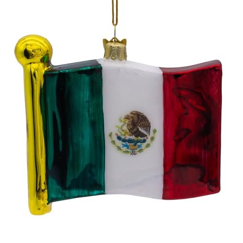 Kurt Adler 4.5-inch Noble Gems™ Mexican Flag Ornament