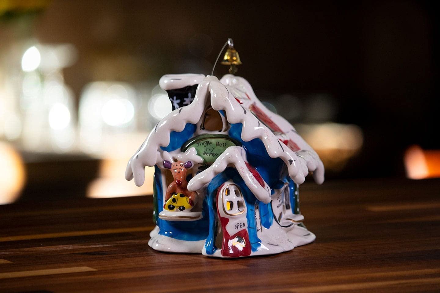 Blue Sky Clayworks 995053 Rudolph Jingle Bell Shop Candle House, 6-inch Length