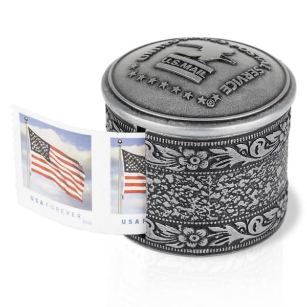 United States Postal Service Floral Metal Stamp Coil Dispenser
