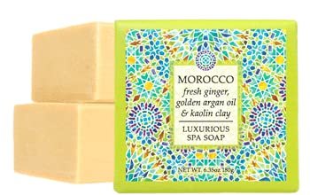 Greenwich Bay Destination Exfoliating Spa Soaps 7 Piece Set of 6.35 Ounce Bars - Travel to London, Kyoto, Tahiti, Paris, Fiji, Morocco, and Sicily without leaving your home