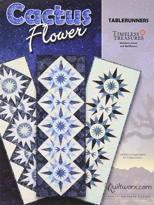 Foundation Paper Piecing Cactus Flower Tablerunner pattern