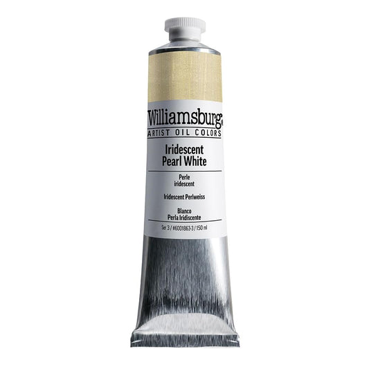 Williamsburg Artist Oil Colors by GOLDEN, Iridescent Pearl White, 150 ml tube, Professional Oil Paint, Semi-Opaque