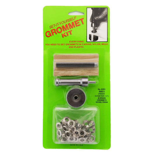 C.S. Osborne Set-It-Yourself Grommet Kit K231-0, 1/4" Hole, W/Nickel Grommets