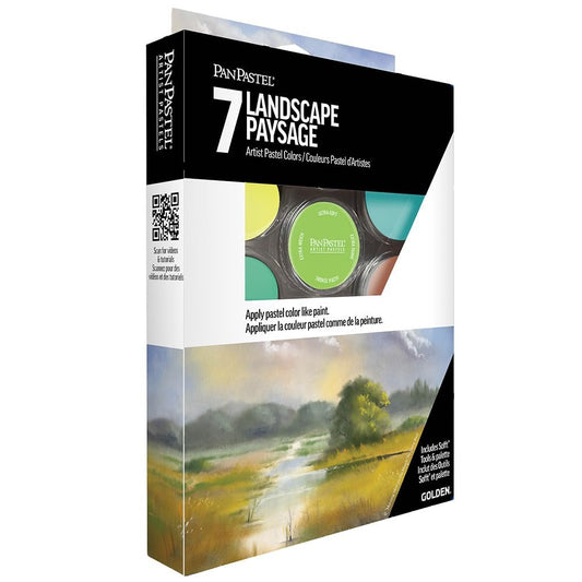 PanPastel Artist Pastels by GOLDEN, Landscape Colors Starter Set, 7 Color, Professional Artist Pastels, Unique Pan Format (cake-like)