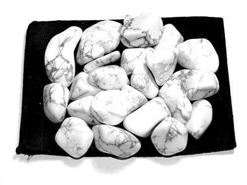 Zentron Crystal Collection: Tumbled White Howlite, Includes Velvet Bag - Large 1" Pieces (1/2 Pound)