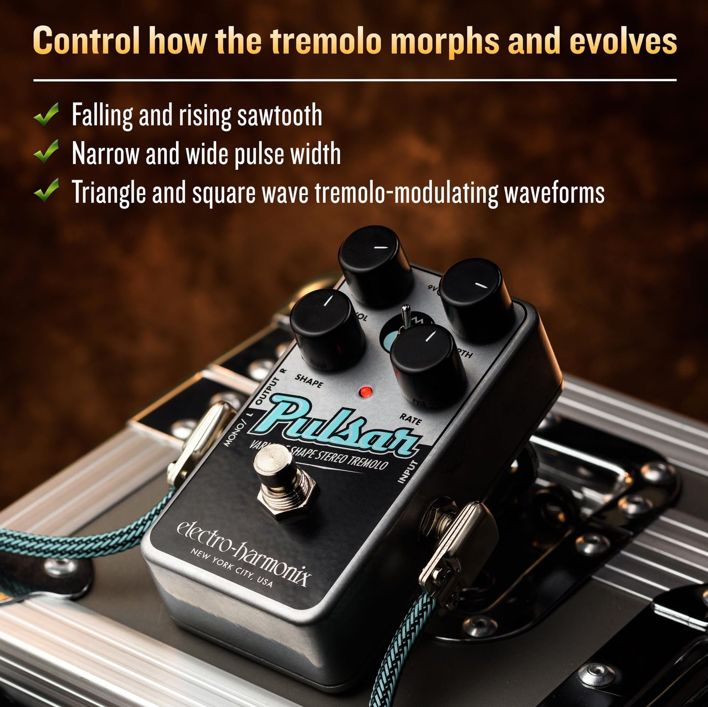 Electro-Harmonix Nano Pulsar Variable Shape Stereo Tremolo Pedal