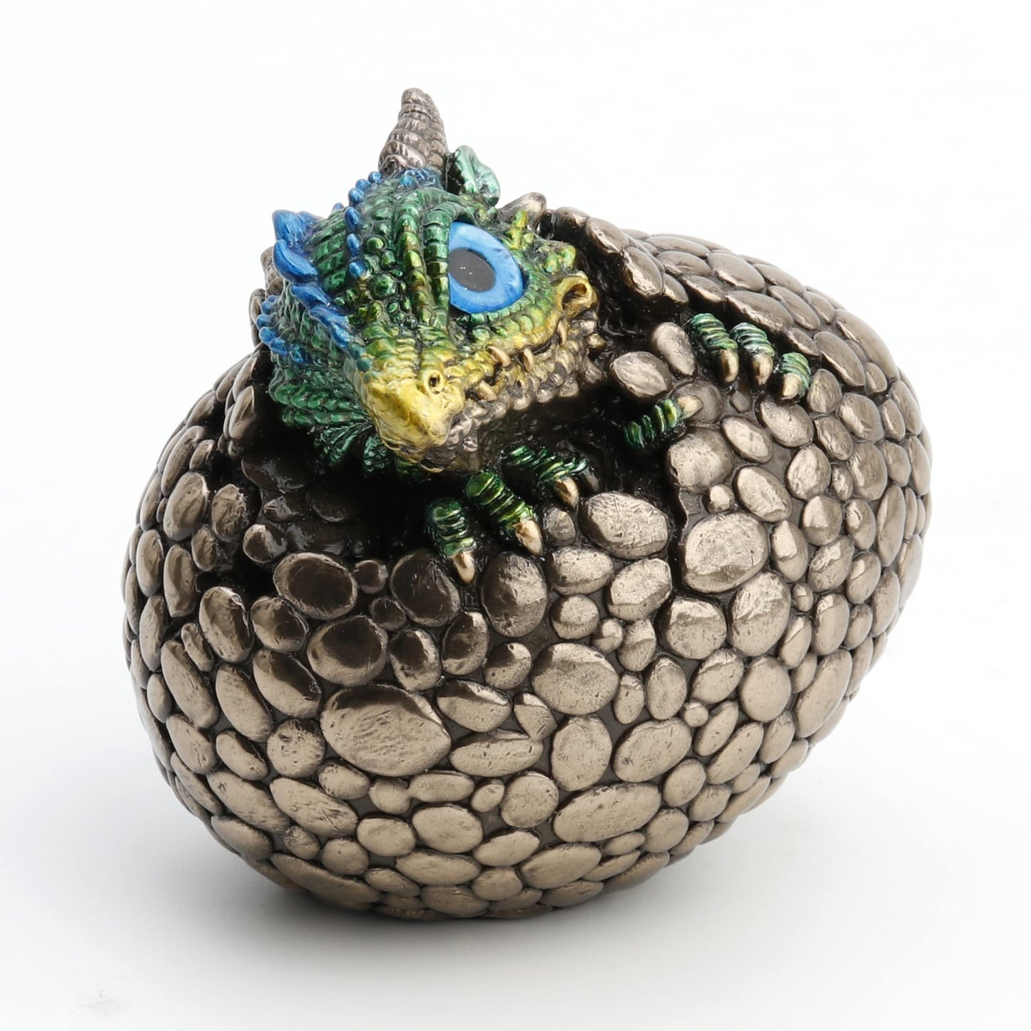 Veronese Design Horned Baby Dragon Hatchling Cold Cast Resin Antique Bronze Finish Statue