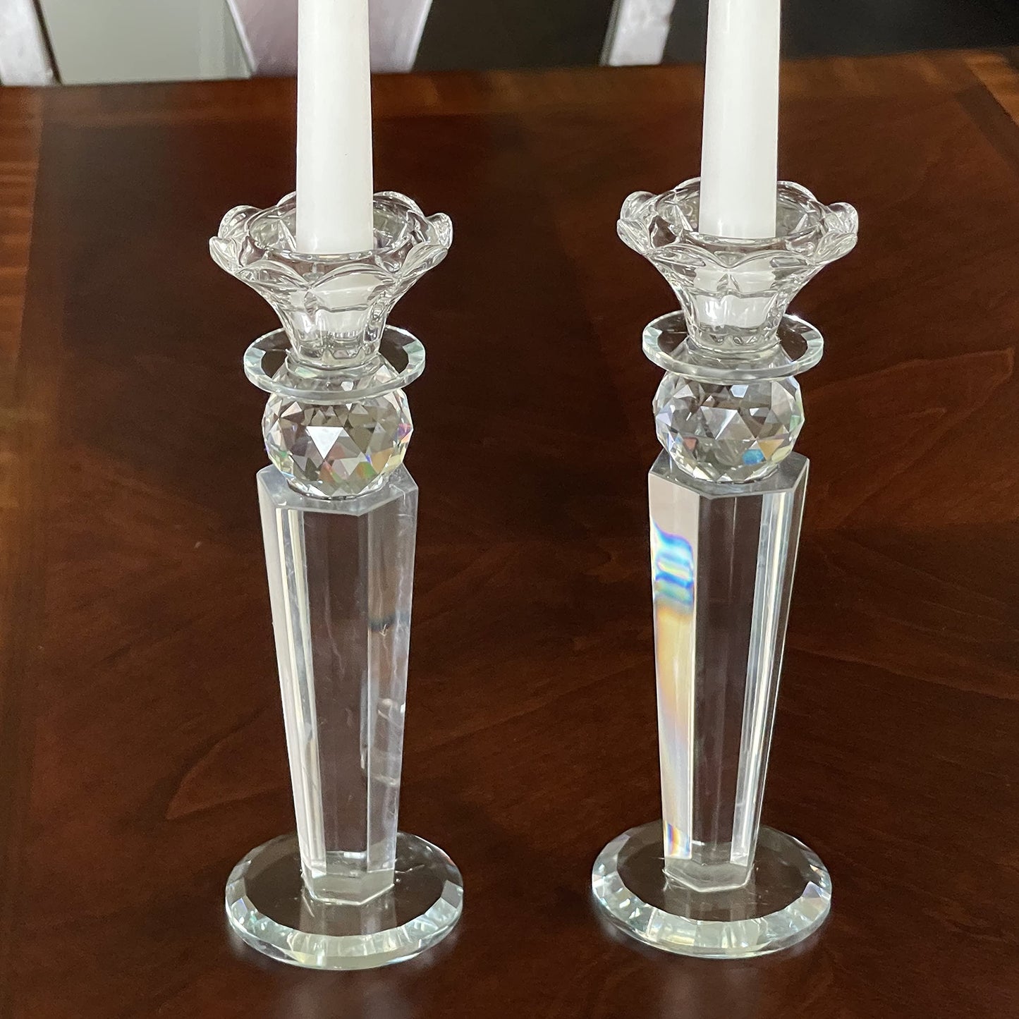 Allgala Single Crystal Glass Candlesticks