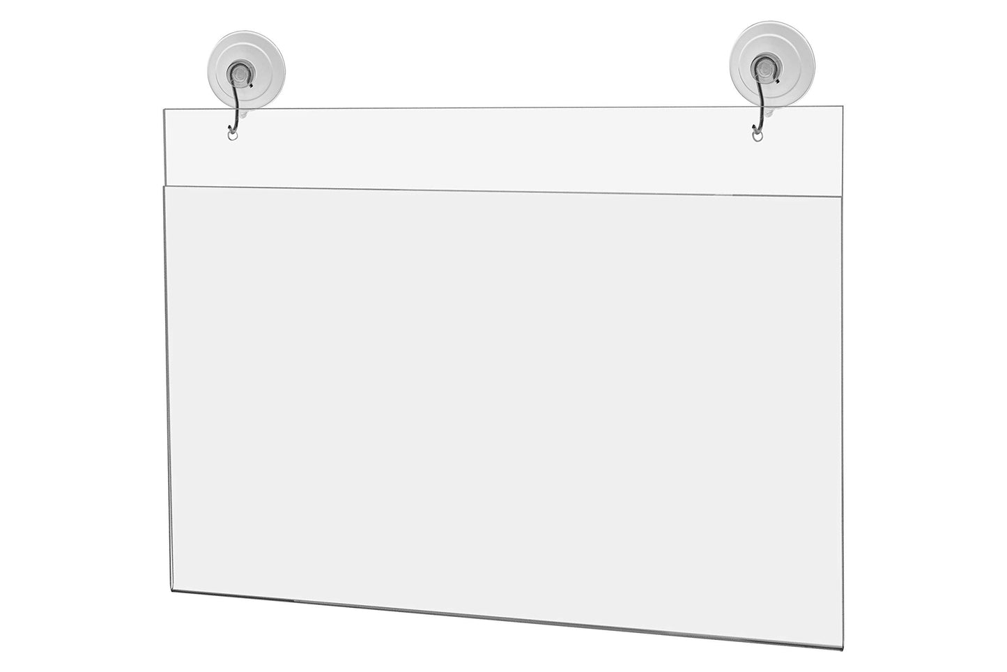Marketing Holders 2 Pack Suction Cup Hooks Sign Holder 14” x 8.5" Document Holder Double Sided Window Mount Menus Daily Specials and Events Sign Sleeve for Restaurants and Cafes