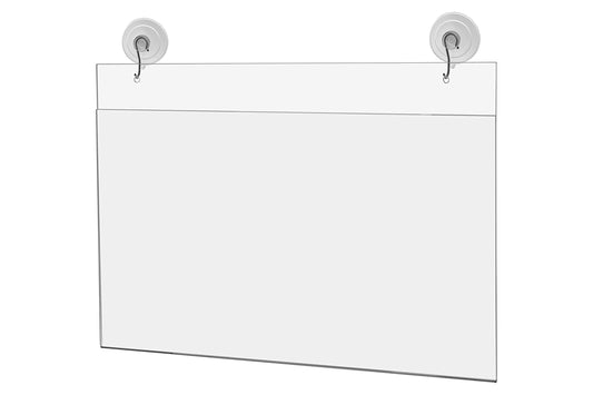 Marketing Holders 2 Pack Suction Cup Hooks Sign Holder 14” x 8.5" Document Holder Double Sided Window Mount Menus Daily Specials and Events Sign Sleeve for Restaurants and Cafes