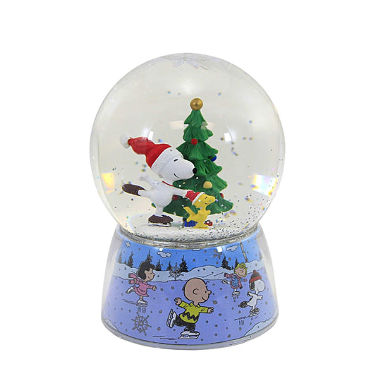 Roman 20.25" Blue Pre-Lit LED Snoopy Christmas Snow Globe