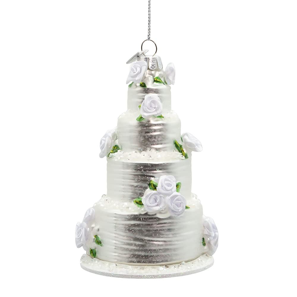 Kurt Adler 4.5-Inch Noble Gems™ Glass Four Tier Wedding Cake Ornament