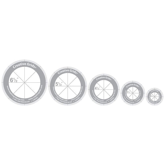 Creative Grids Quilt Ruler Circles (5 Discs with Grips) Quilt Ruler - CGRCRCL