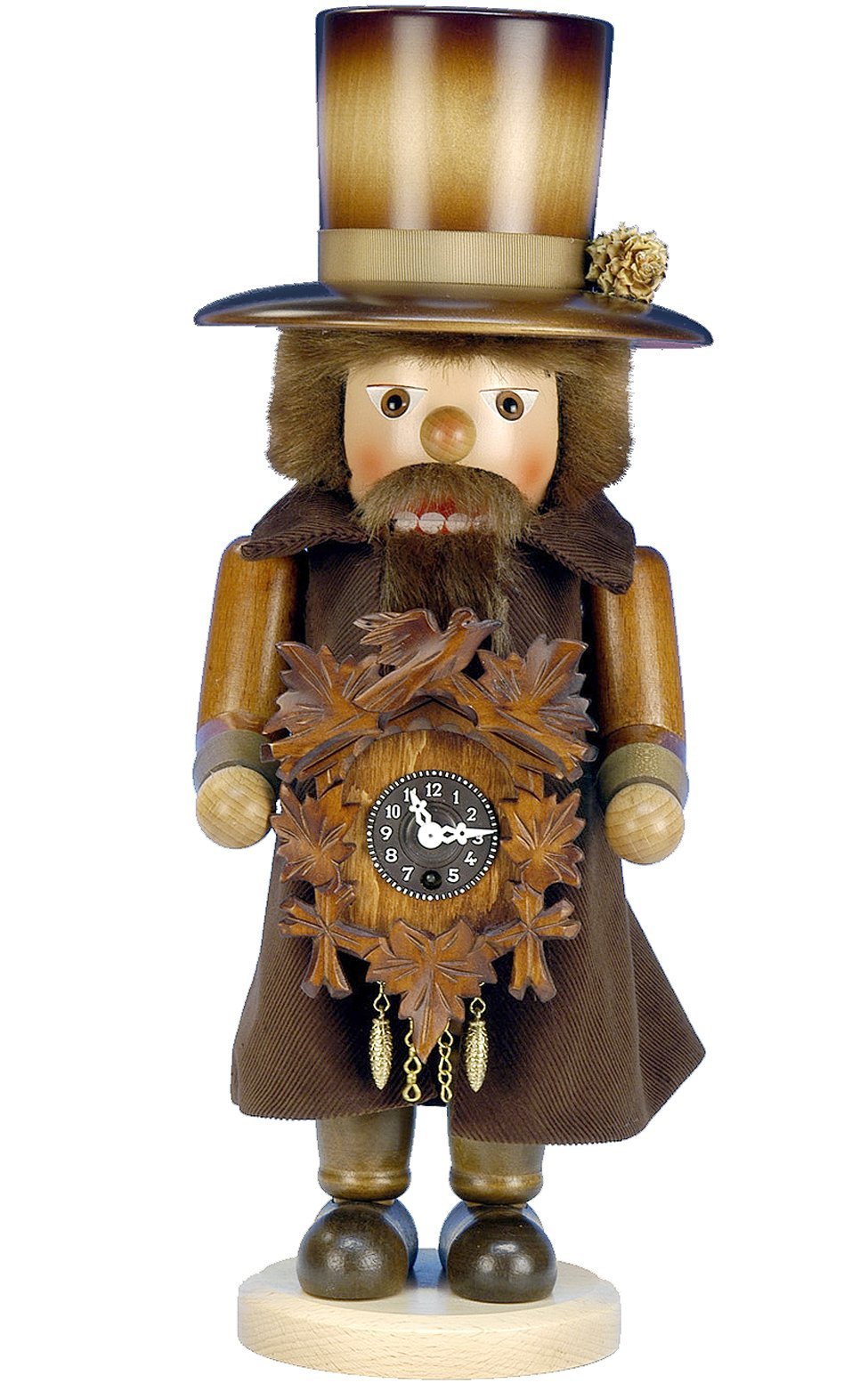 CHRISTIAN ULBRICHT Alexander Taron Importer 0-763 Nutcracker - Clockmaker with Key-Wound Clock - 17"" H x 6.5"" W x 6.5"" D
