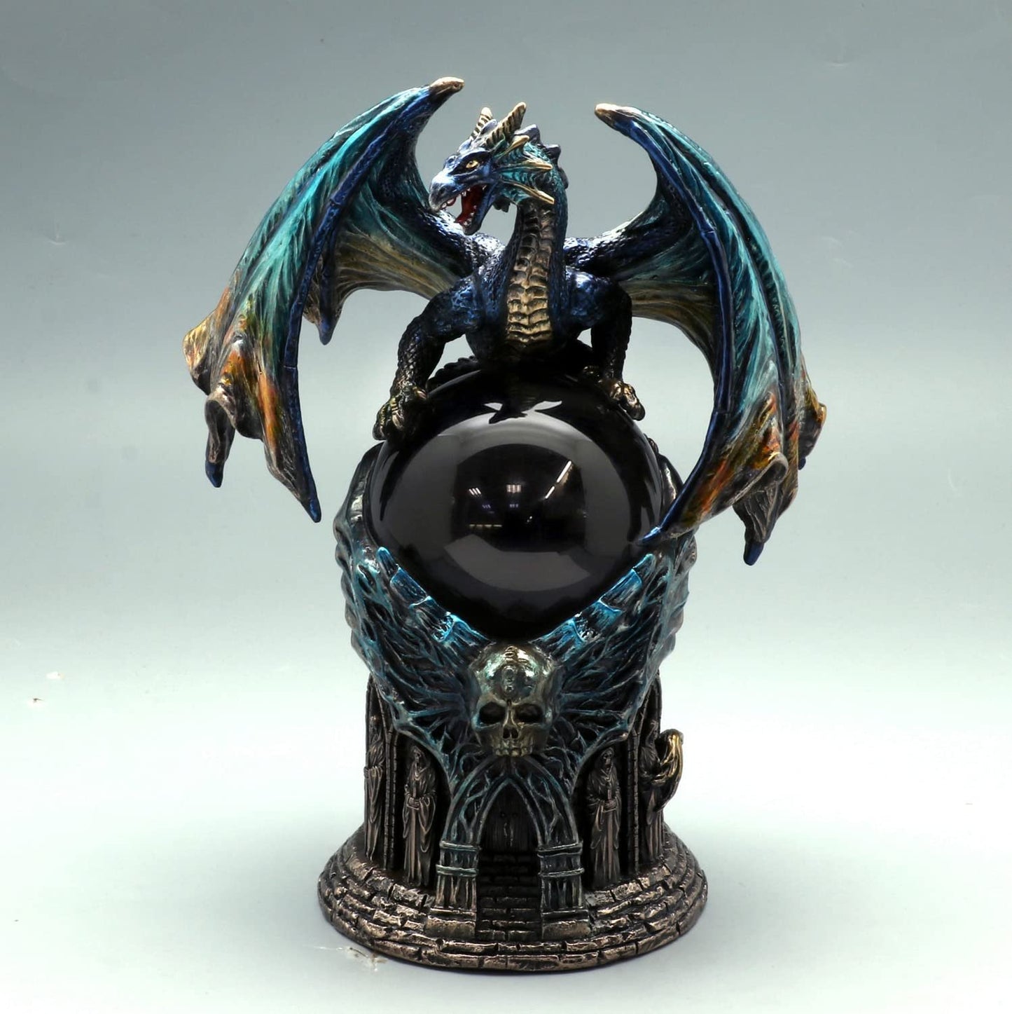 Veronese Design 7 5/8 Inch Mystic Foresight Guardian Dragon Crystal Resin Statue Home Decor Bronze Finish