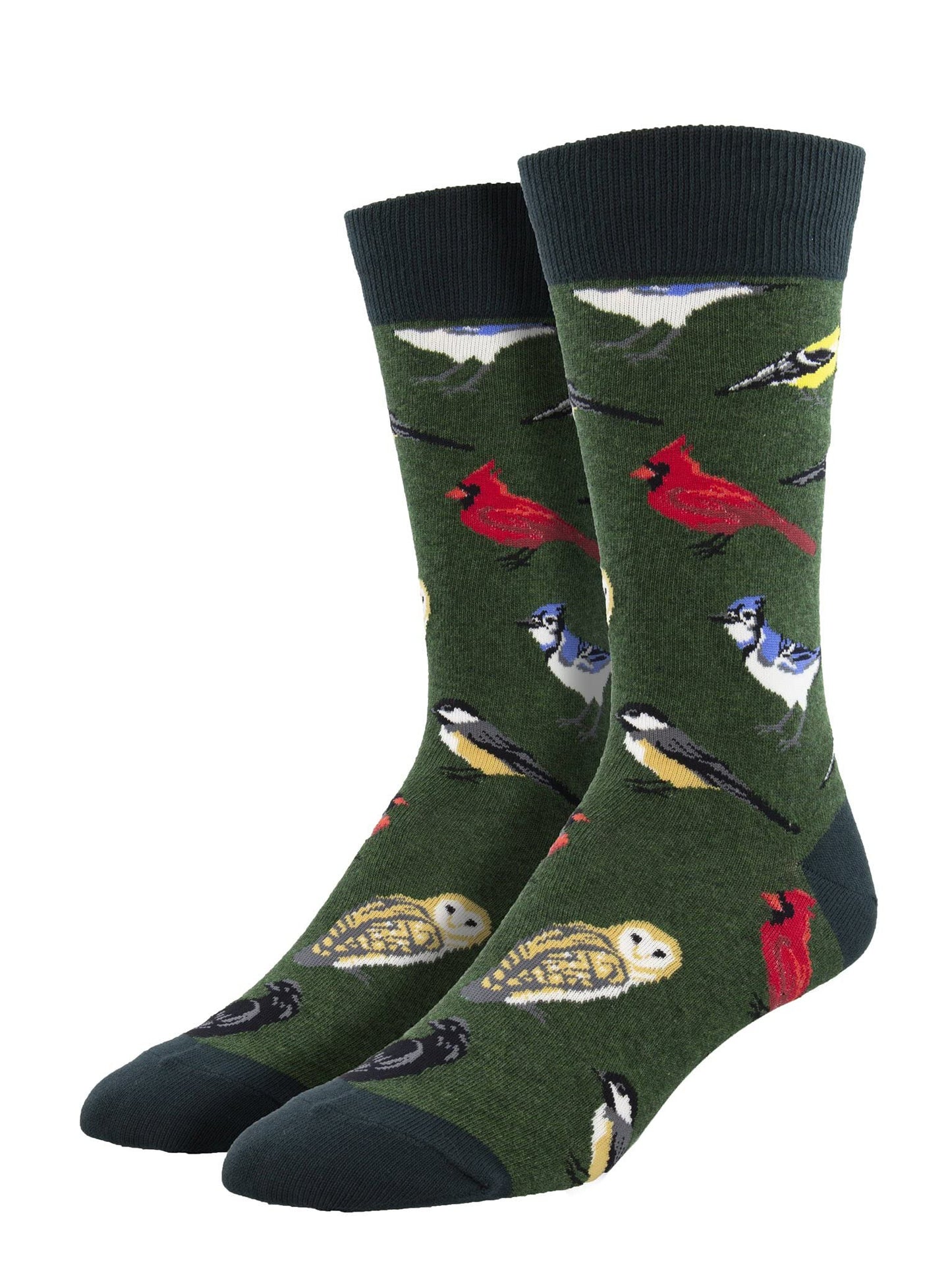 Socksmith Bird Is The Word Green Heather 10-13 (Men's Shoe Size 7-12.5)