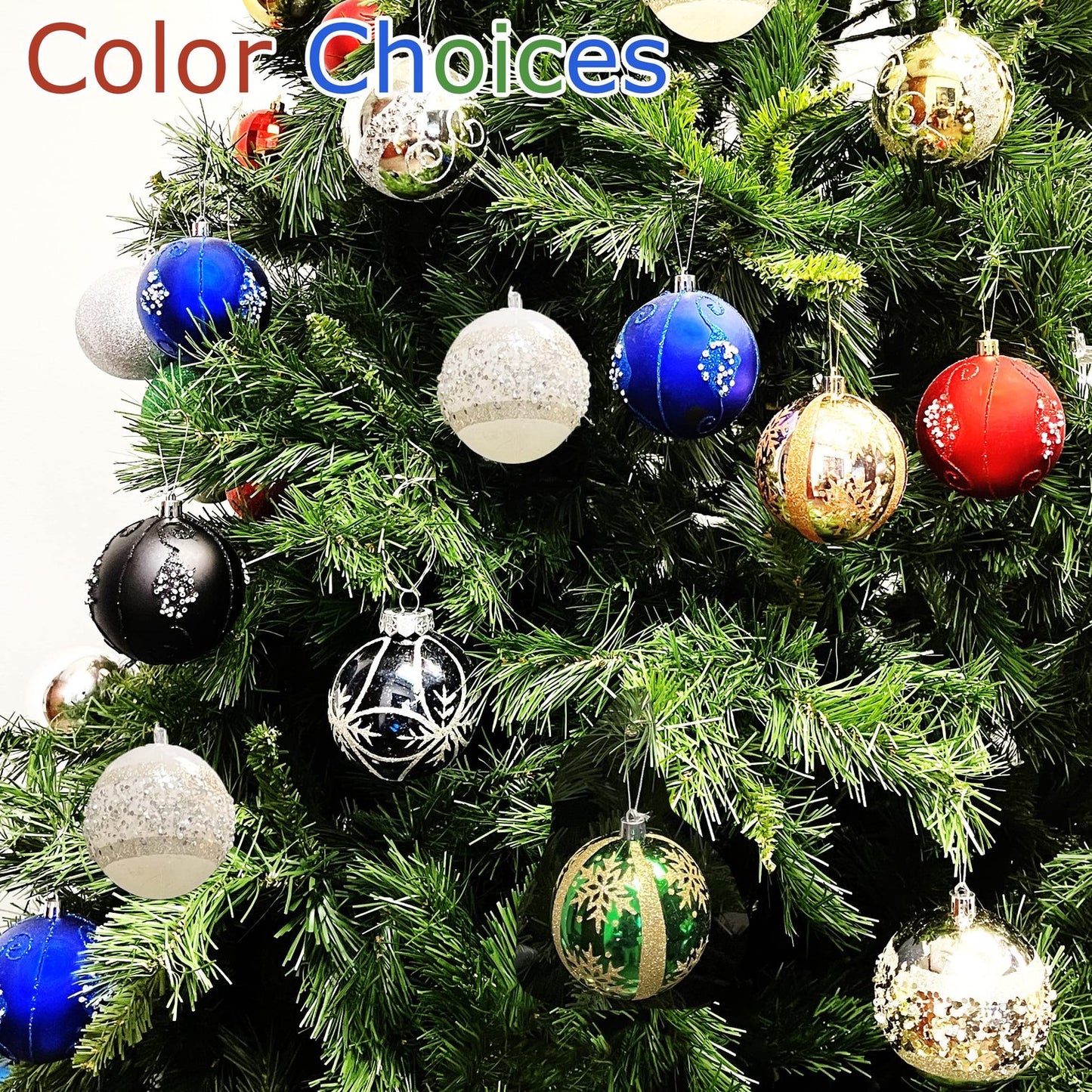 allgala 6-PK 3 Inch Luxury Glitter Rich Decoration Christmas Tree Ornament Balls