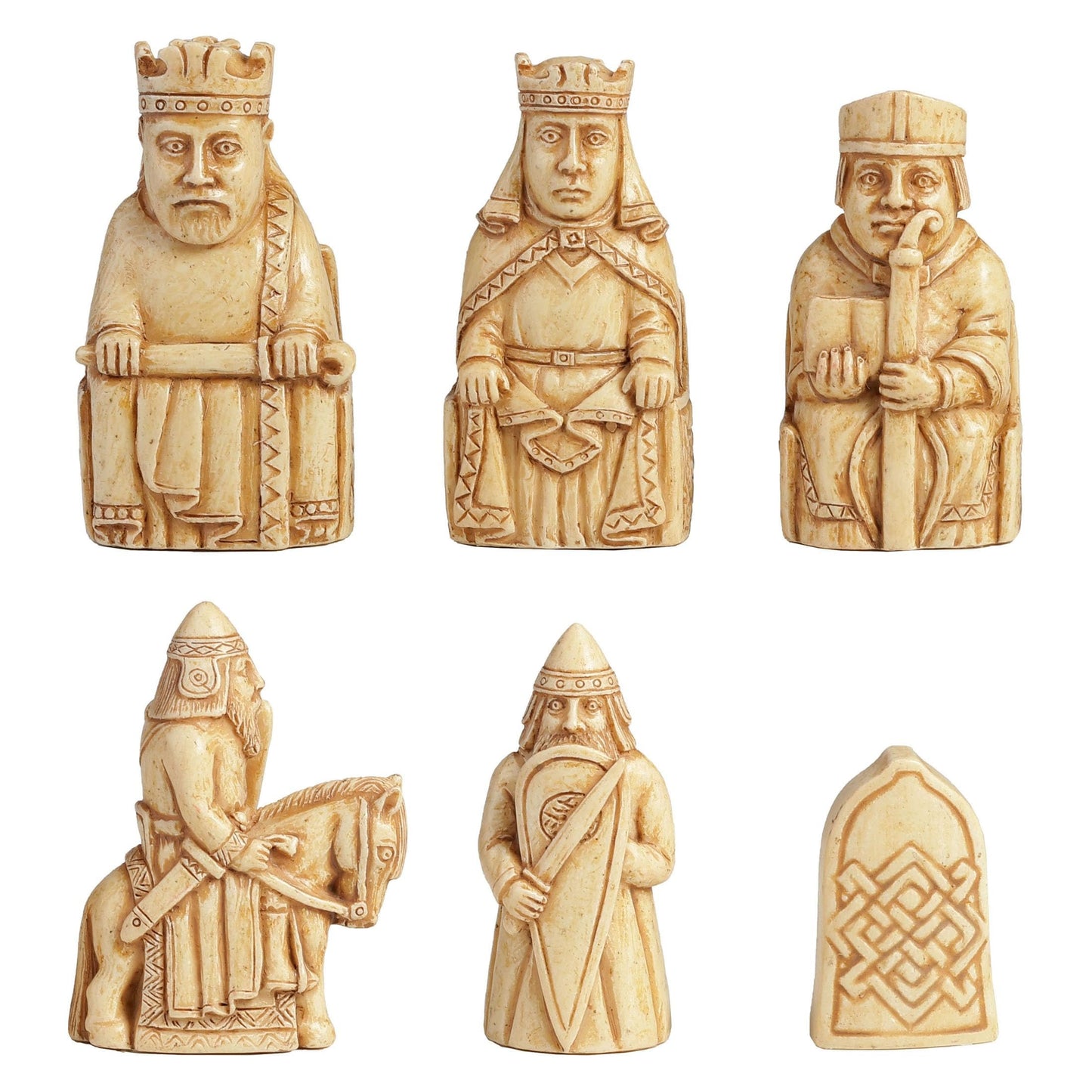 Veronese Design Isle of Lewis Chess Set Hand Painted Resin Figurine Collectible Statue