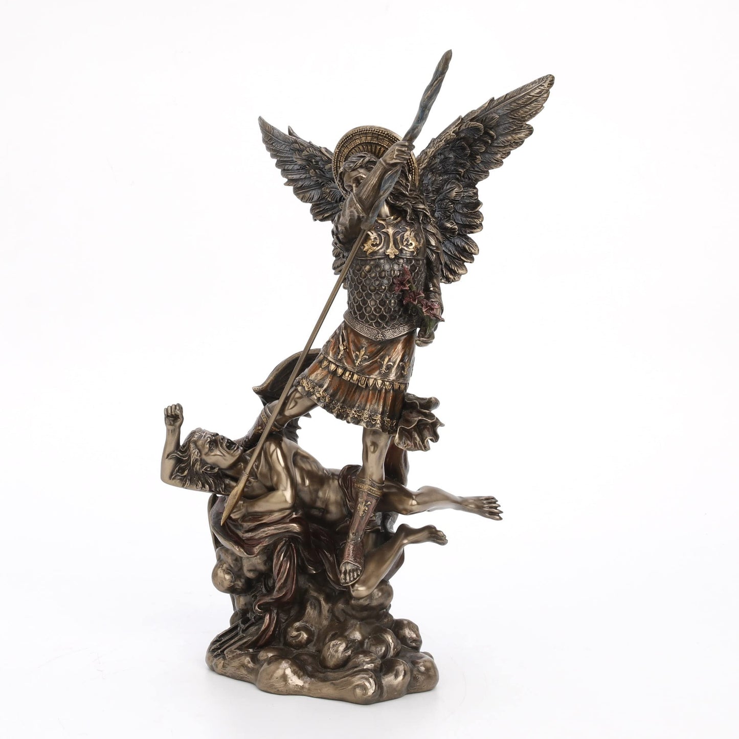 Unicorn Studios WU73529A4 St. Michael Holding Flowers Standing on The Demon