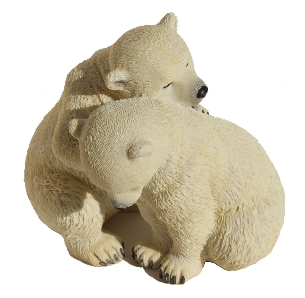 US 5.5 Inch Animal Figurine Two Polar Bear Cubs Collectible Display