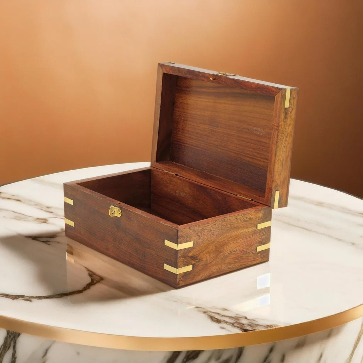 Nagina International Wooden Chest Featuring a Pirate's Anchor: A Perfectly Crafted Box for Jewelry and Decorative Storage