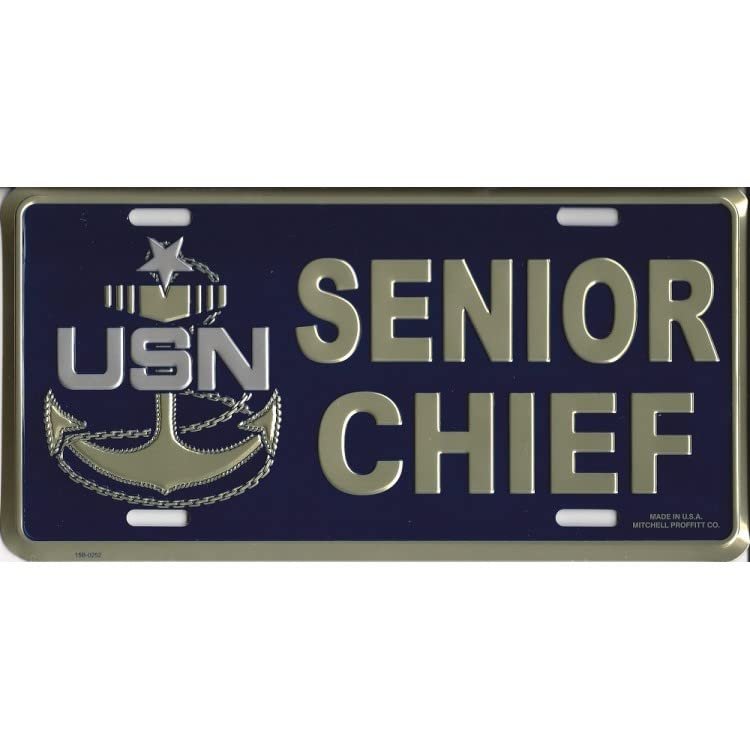 Navy Senior Chief Metal License Plate