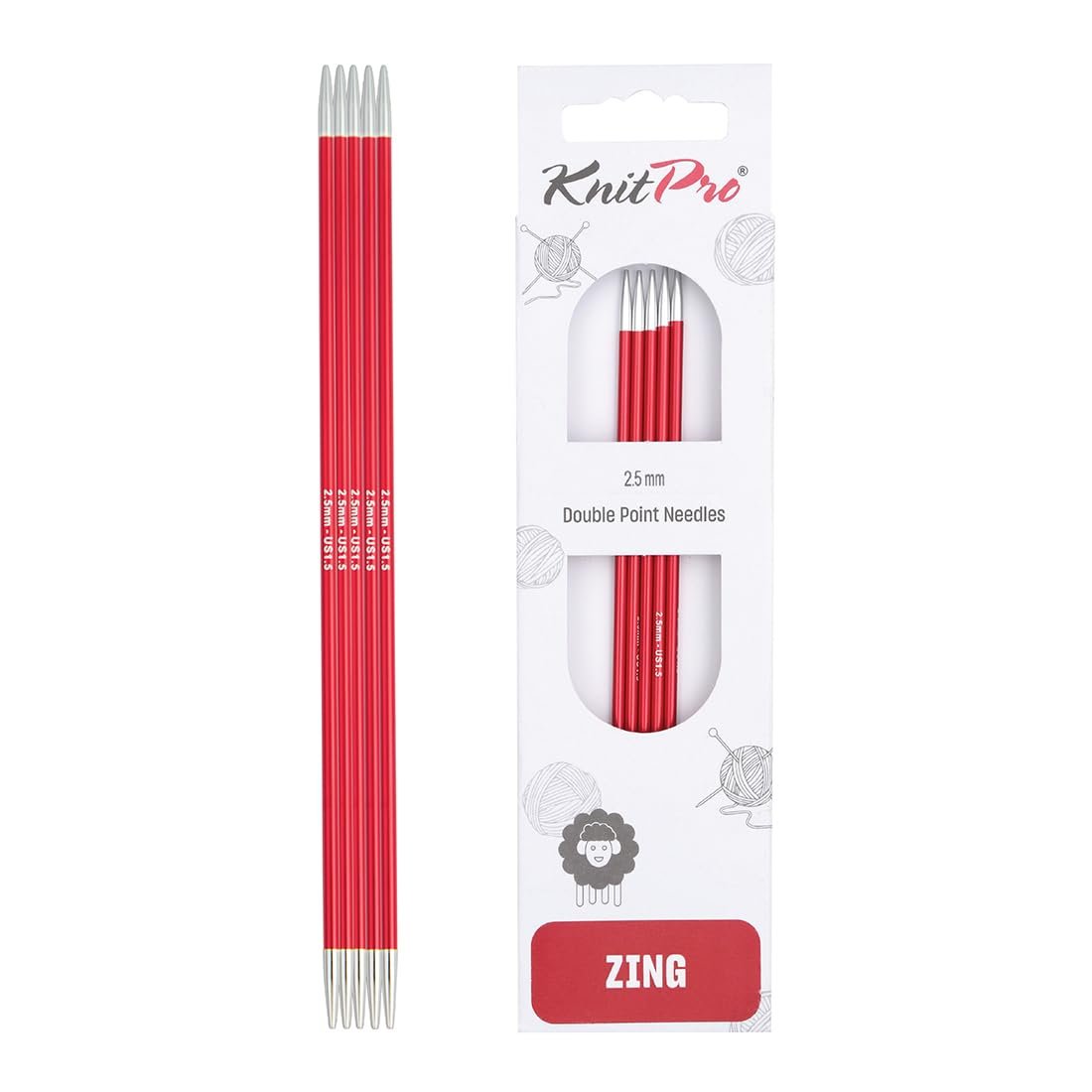 KnitPro Zing Double Pointed Needles 8" (20cm)