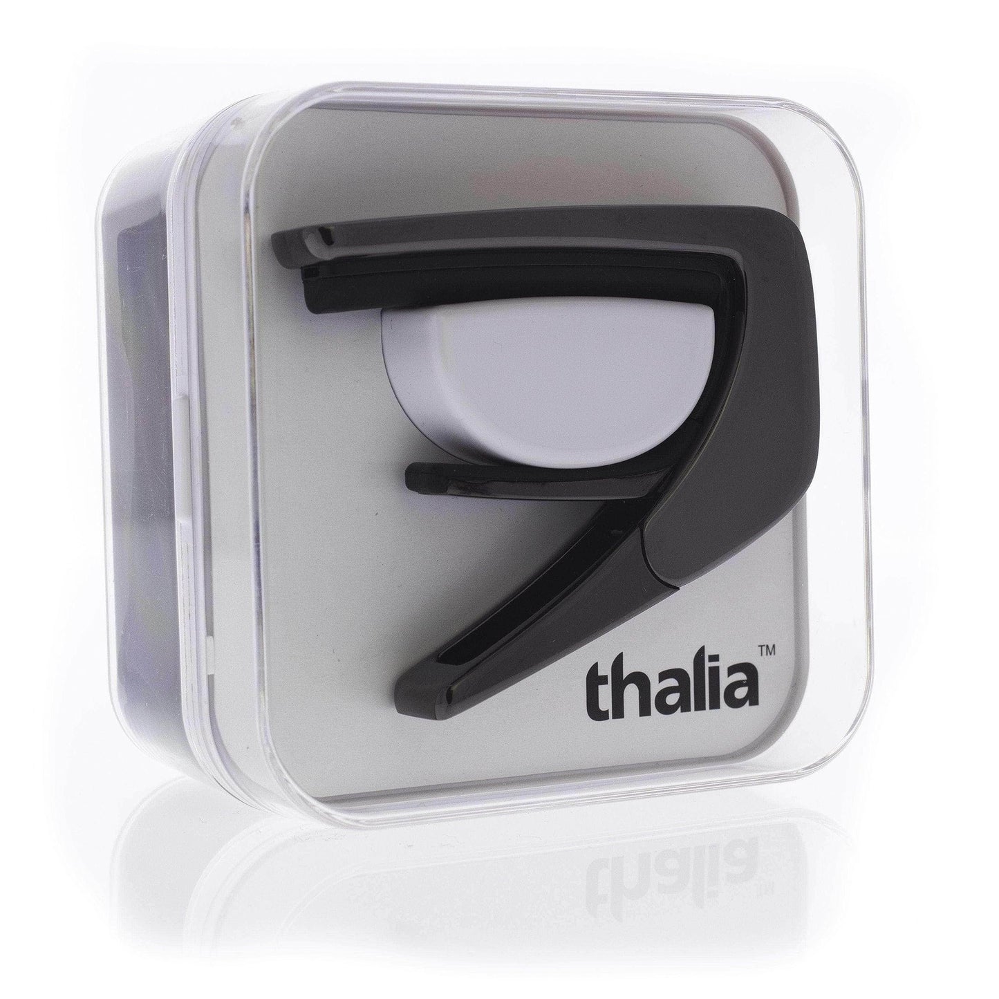 THALIA BLACK CHROME FINISH CAPO WITH GREEN ANGEL WING INLAY