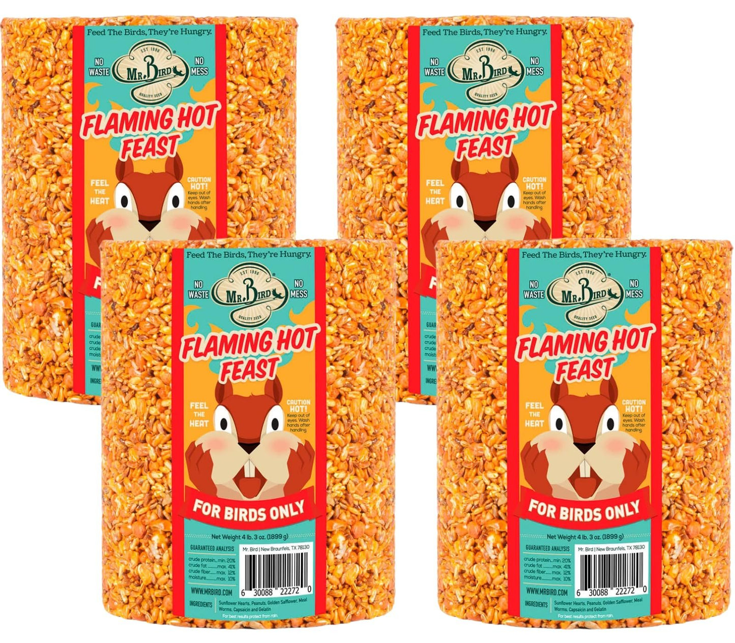 Mr. Bird Flaming Hot Feast Large Wild Bird Seed Cylinder 4 lb. 3 oz.