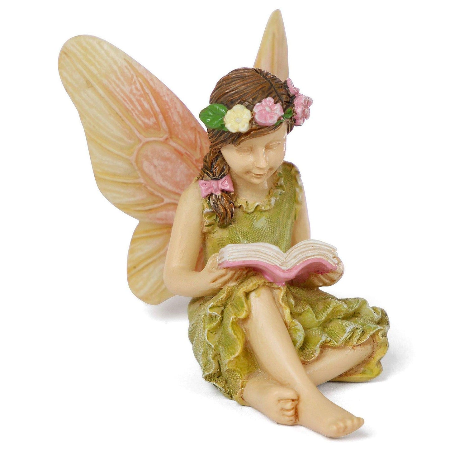 Miniature Fairy Garden A Good Read Fairy Girl Reading a Book