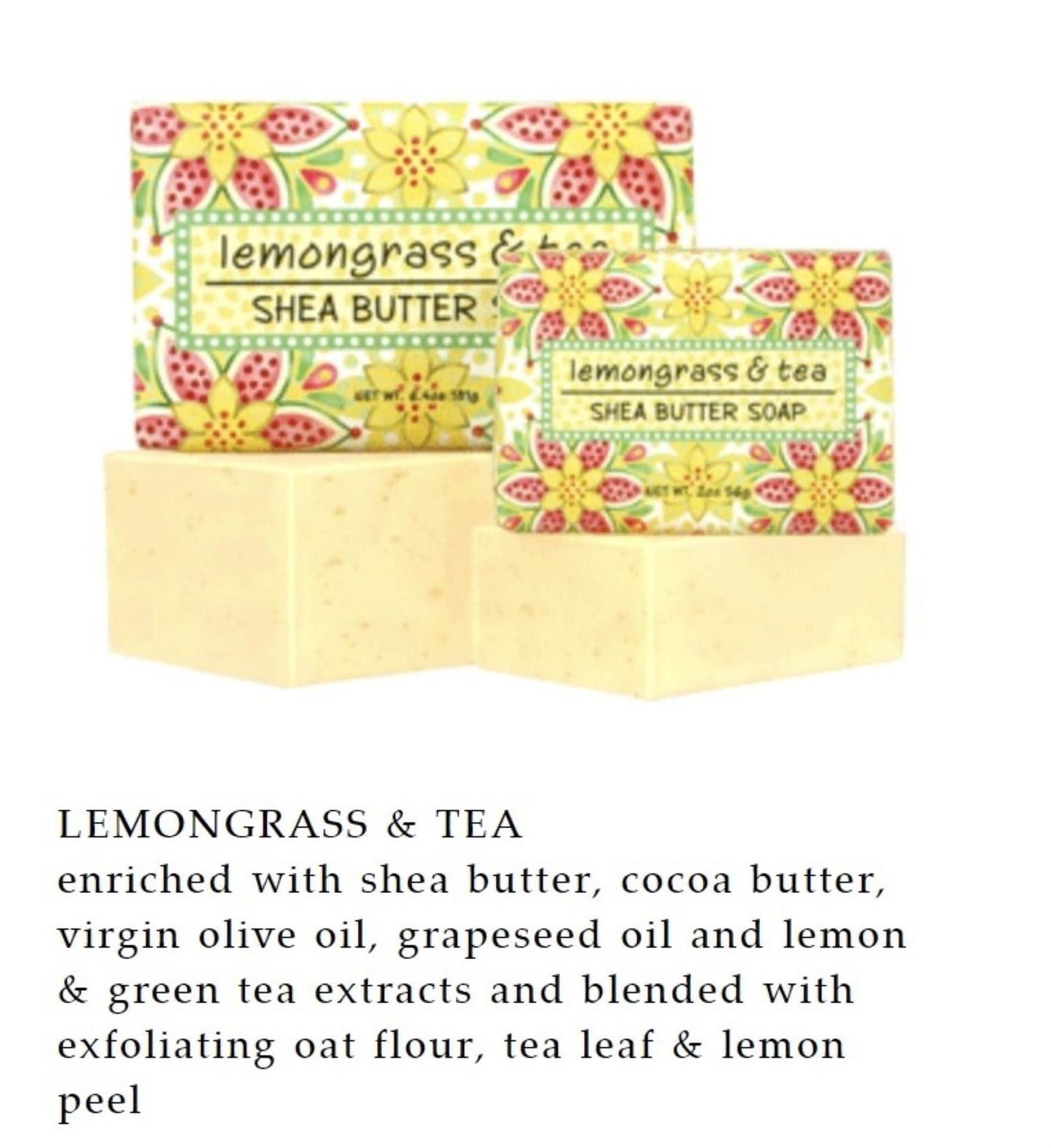 Greenwich Bay Trading Co., Lemongrass and Tea Shea Butter Soap, Set of 12 Bars, 2 Ounces Each