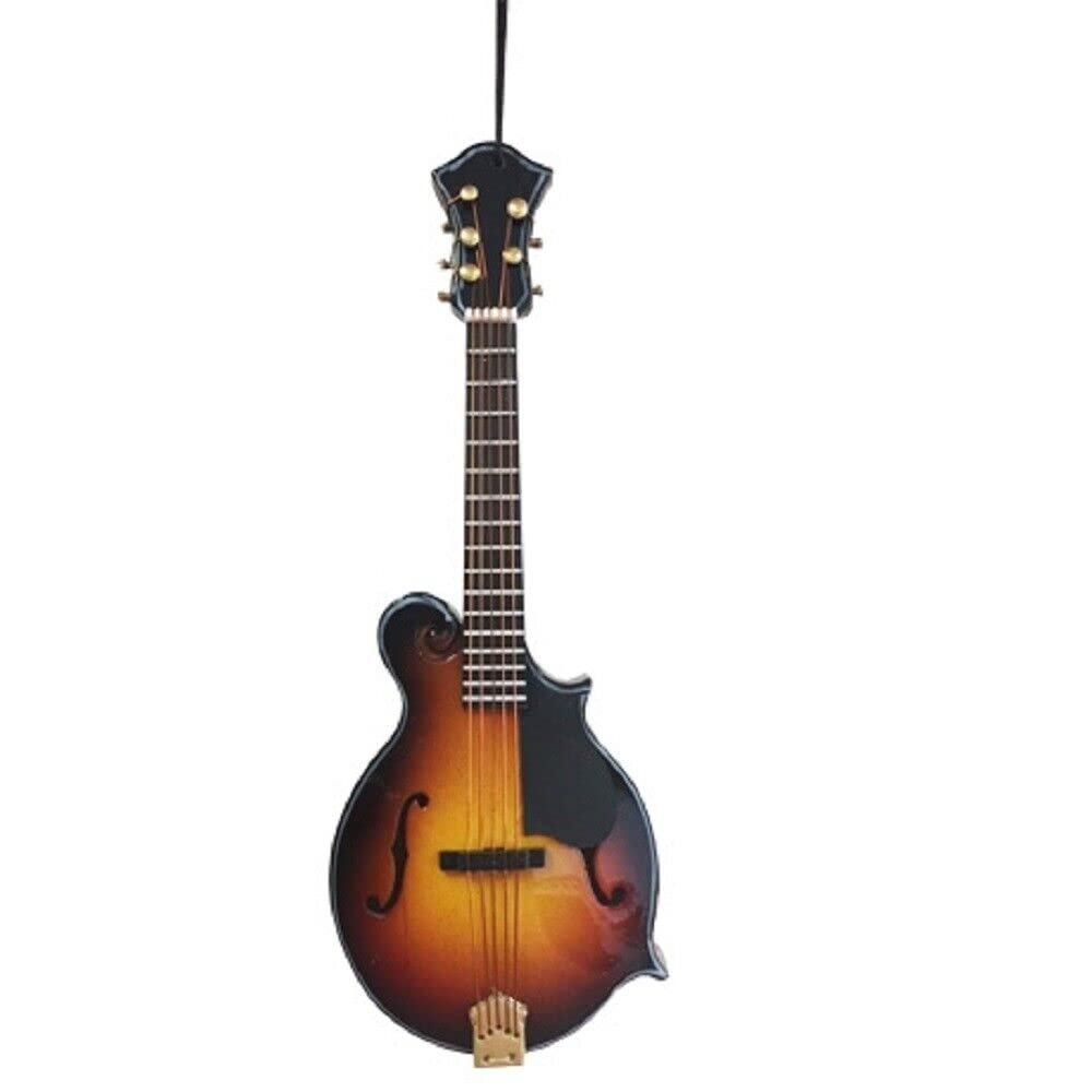 Broadway Gifts 5.1" Brown Wood F-Hold Mandolin Ornament Decoration