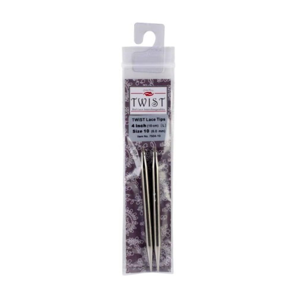 ChiaoGoo Needle Tips 4 inch (10cm) for Twist Red Lace Interchangeable Set Size US 10.75 (7mm) 7504-10.75