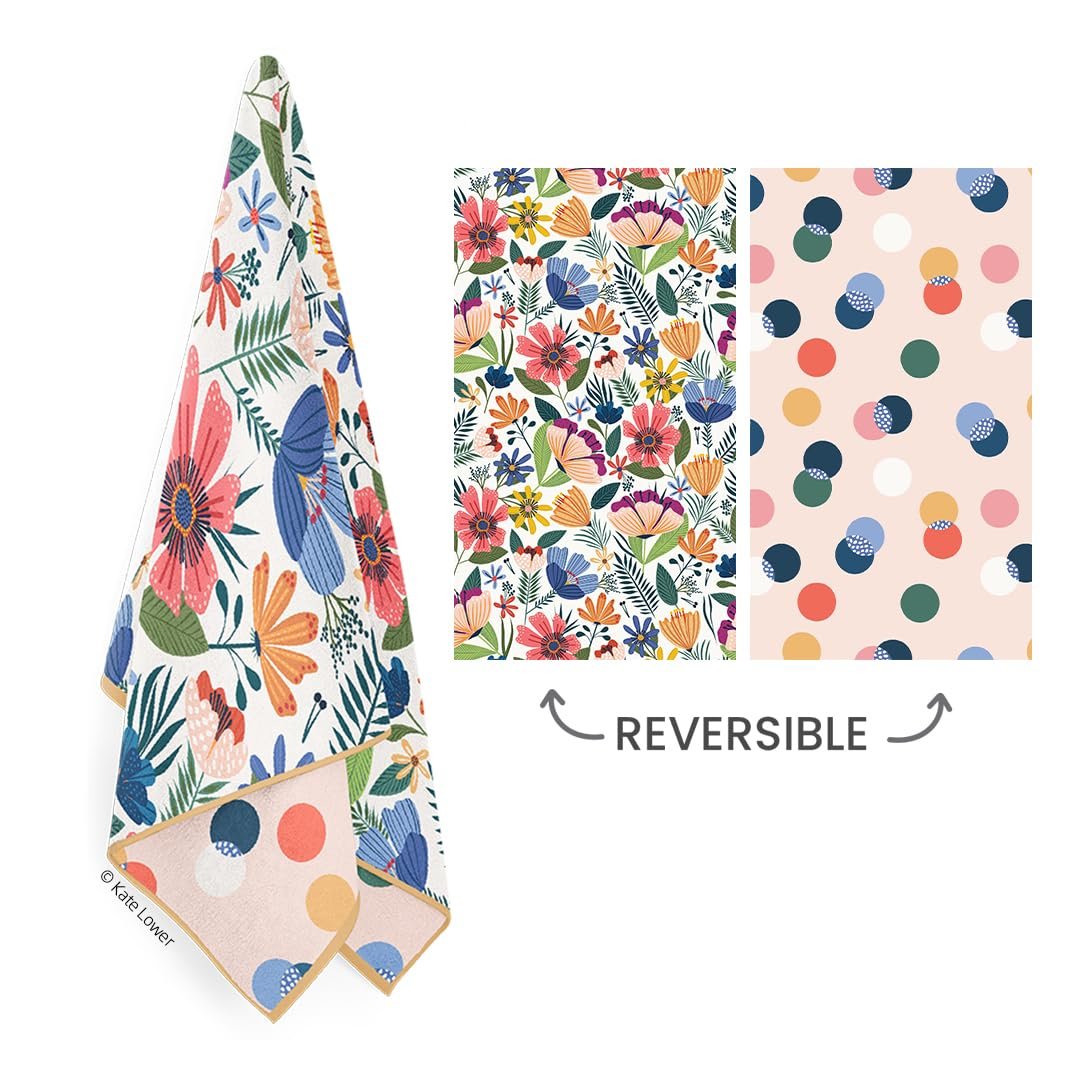 WerkShoppe Fields of Flowers Microfiber Kitchen Towel - Home DÉCOR Gift
