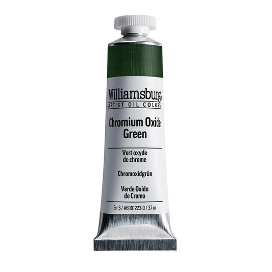 Williamsburg Artist Oil Colors by GOLDEN, Chromium Oxide Green, 37 ml tube, Professional Oil Paint, Opaque
