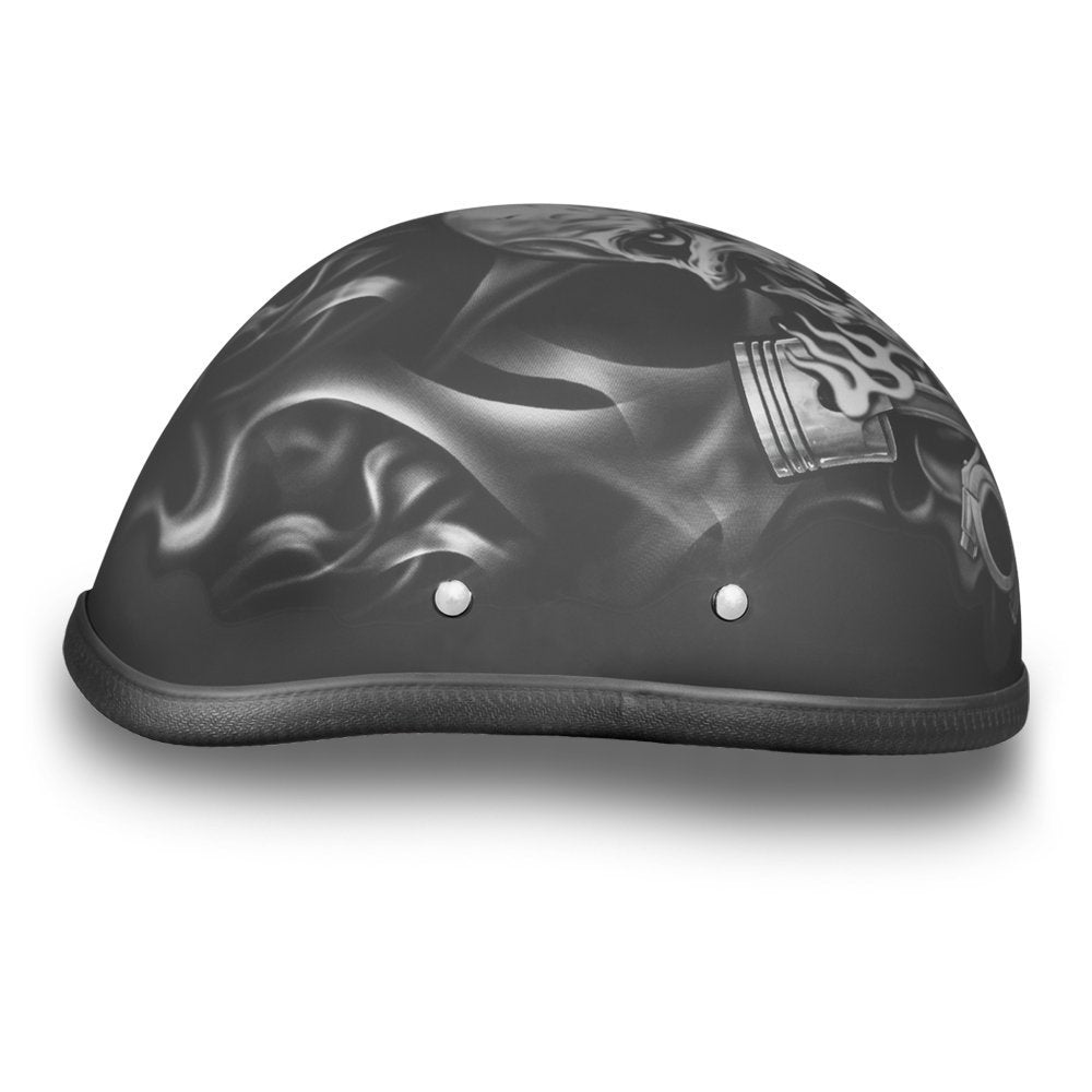 Daytona Helmets Graphics Bicycle Helmets for Men - Novelty Half Helmet with Breathable Liner - Retro Skull Cap – Eagle Headgear with Head Wrap
