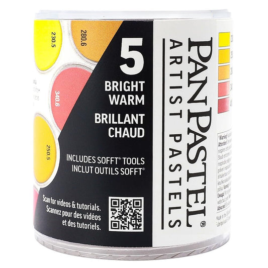 PanPastel Artist Pastels by GOLDEN, Bright Warm Stack Set, 5 Color, Professional Artist Pastels, Unique Pan Format (cake-like)