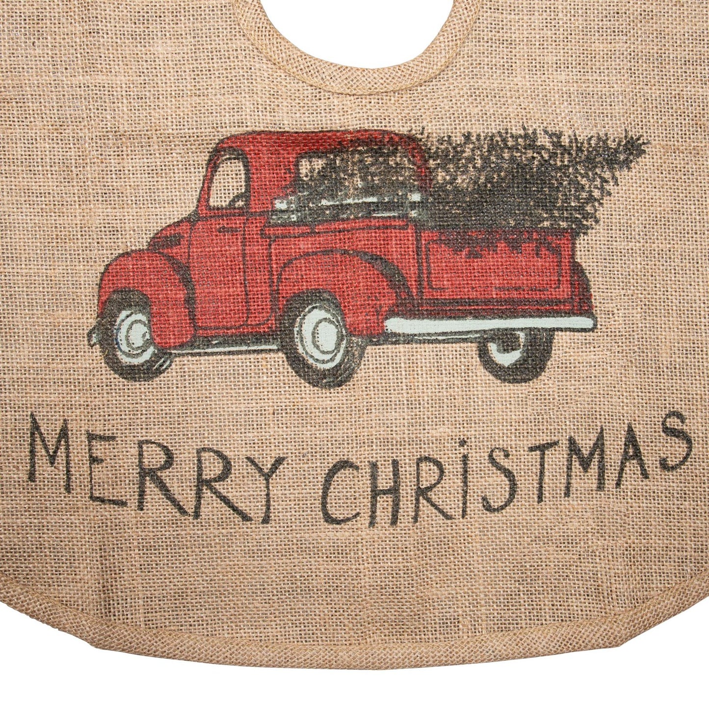 The Country House Collection Red Truck 24" Burlap Tree Skirt