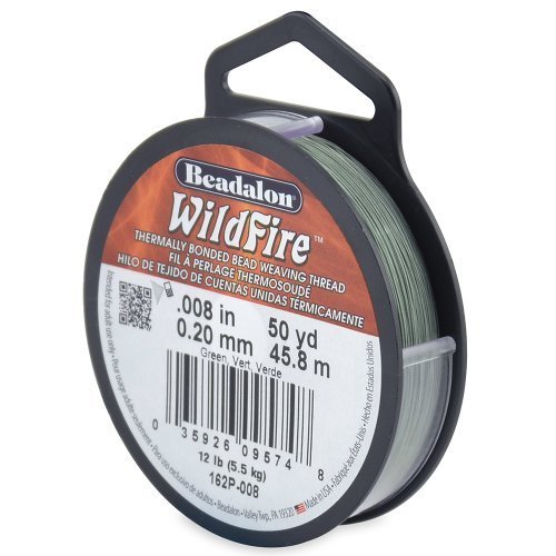 Beadalon Wildfire .008-inch 50 Yard Beading Thread, Green