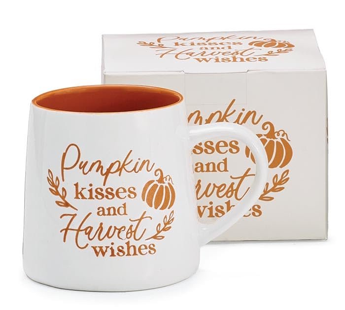 burton+BURTON Recessed Message Pumpkin Kisses and Harvest Coffee Mug, 16 Oz, Kitchen Accessories, 9748604