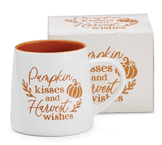 burton+BURTON Recessed Message Pumpkin Kisses and Harvest Coffee Mug, 16 Oz, Kitchen Accessories, 9748604